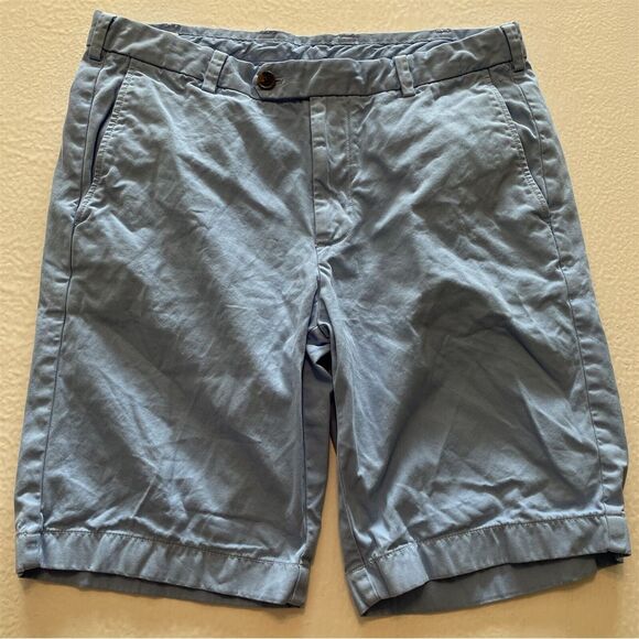 Brooks Brothers 34 x 9.5" Bermuda Short Light‎ Blue Flat Front Cotton Twill - Picture 1 of 9